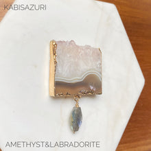 Load image into Gallery viewer, Large Amethyst &amp; Labradorite Needleminder
